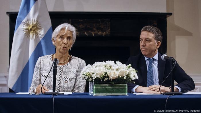 Argentinien PK Christine Lagarde und Nicolas Dujovne (picture-alliance/AP Photo/A. Kudacki)