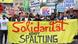 Solidariedade em vez de polarização, diz cartaz de protesto em Hamburgo Solidariedade em vez de polarização, diz cartaz de protesto em Hamburgo