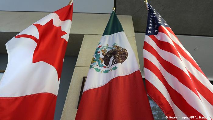 Canadian, Mexican and US flags