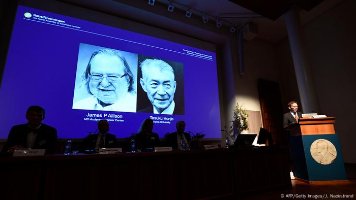 James P Allison Tasuku Honjo Win Nobel Prize In Medicine For Cancer Therapy Research News Dw 01 10 18