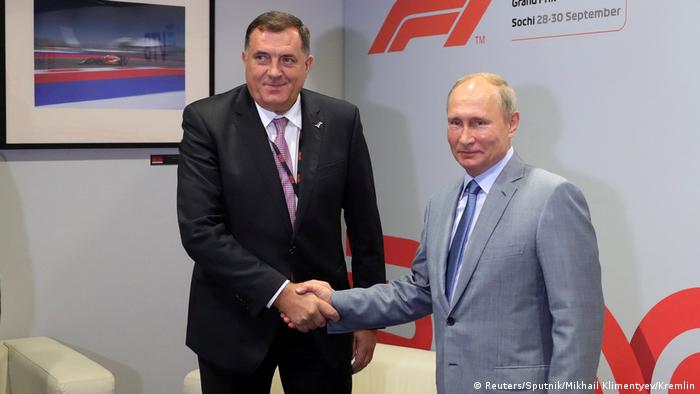 Милорад Додик на среща с руския президент Путин в Сочи през септември 2018