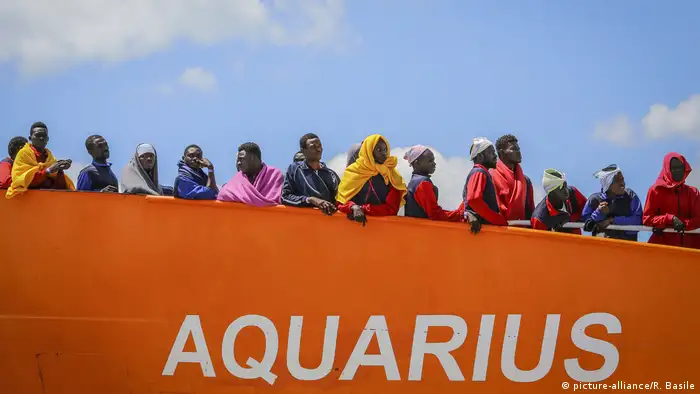 Italien, Salerno: Rettungsschiff Aquarius