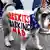 Anti-Brexit protesters and their dogs join a Wooferendum rally in London.