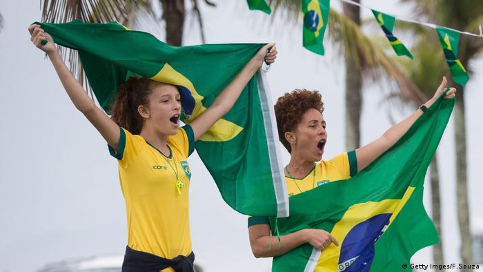 Bolsonaro supporters in front on his beach-front home in Rio de Janeiro
