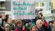 'Women have a right to information' held up by protester 'Women have a right to information' held up by protester
