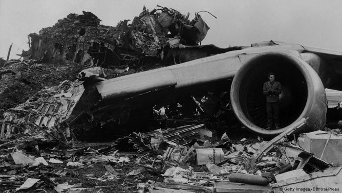 The wreckage of the Tenerife airport collision