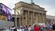 Sports fans under the Brandenburg Gate. Sports fans under the Brandenburg Gate.