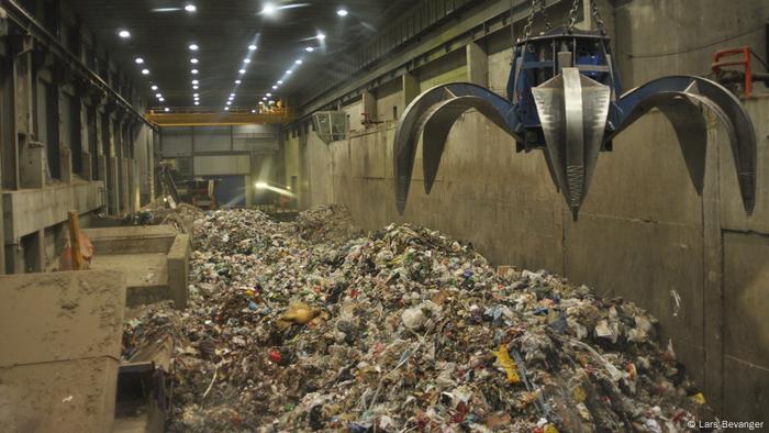 Rubbish at an incineration plant in Norway