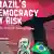Cartel que pone "La democracia de Brasil está en peligro".