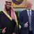 Donald Trump and Mohammed bin Salman both give a hearty thumbs-up