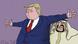 Karikatur von Sergey Elkin: Donald Trumps Haltung zu Saudi Arabien und Fall Khashoggi zeigen soll Karikatur von Sergey Elkin: Donald Trumps Haltung zu Saudi Arabien und Fall Khashoggi zeigen soll