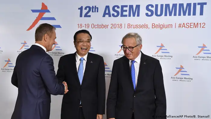 Belgien ASEM Treffen in Brüssel Donald Tusk, Li Keqiang und Claude Juncker
