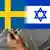 Фотомонтаж: флаги Швеции и Израиля, газета Aftonbladet