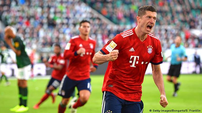 Bundesliga VfL Wolfsburg v FC Bayern Muenchen | Jubel Lewandowski (Getty Images/Bongarts/S. Franklin)