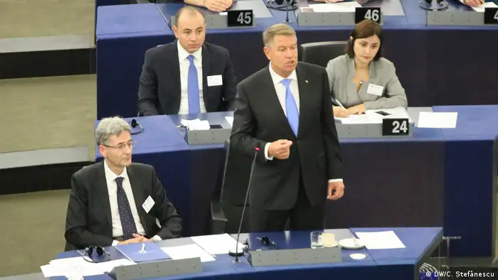Der rumänische Präsident Klaus Iohannis im Europaparlament