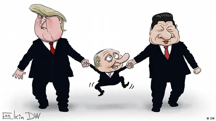 Sergey Elkin Karikatur Trump Putin Xi