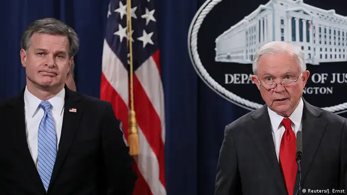 USA - Pressekonferenz mit Jeff Sessions und FBI Direktor Christopher Wray
