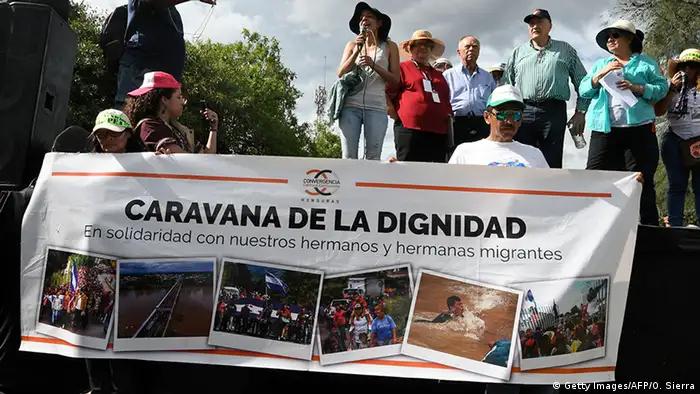 Honduras Tegucigalpa Demonstration für Flüchtlinge (Getty Images/AFP/O. Sierra)