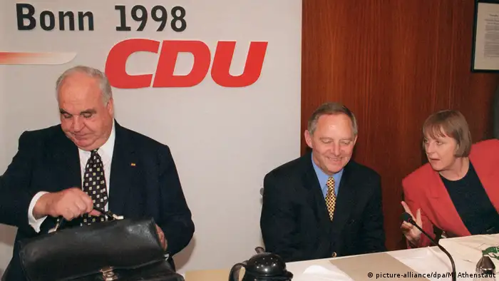 Helmut Kohl, Wolfgang Schäuble y Angela Merkel.