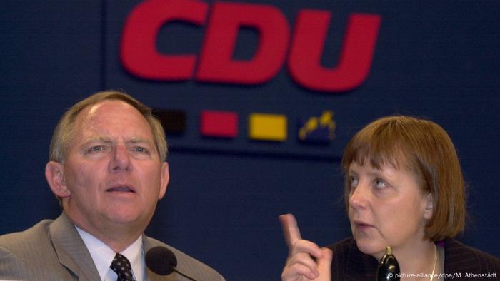 Wolfgang Schäuble y Angela Merkel.