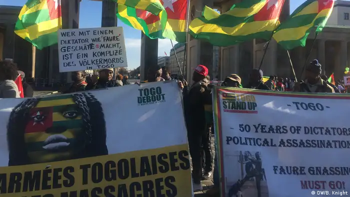 Protests in Berlin against the Togolese president
