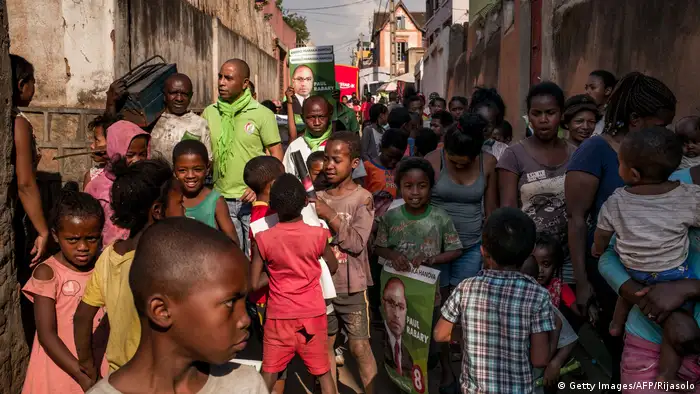 Madagaskar Wahlen Wahlkampf in einem Slum von Antananarivo