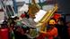 Emergency workers carry pieces of a crashed Lion Air jet Emergency workers carry pieces of a crashed Lion Air jet
