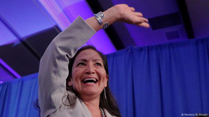 Deb Haaland, also a Democrat and also a Native American, was elected to Congress in New Mexico. The 57-year-old, member of the Laguna Pueblo tribe in New Mexico, was one of three female Native American candidates running for Congress - a record number. 