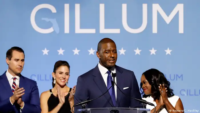 Andrew Gillum had been endorsed by former president Barack Obama, but failed to become Florida's first African-American governor. Gillum, who is mayor of Tallahassee, suffered a close defeat to Republican Ron DeSantis. 