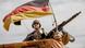 A Bundeswehr soldier on a tank with a German flag A Bundeswehr soldier on a tank with a German flag