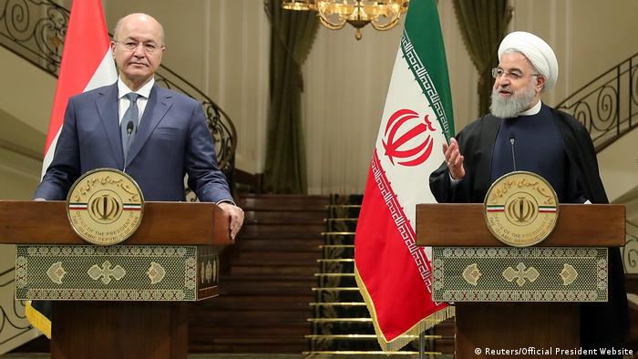 Iran's President Hassan Rouhani with Iraq's President Barham Salih in Tehran