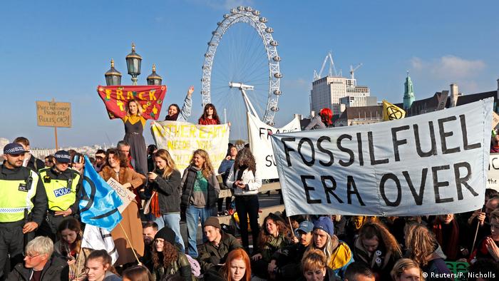 Großbritannien Protest gegen Klimwandel & für Umweltschutz in London