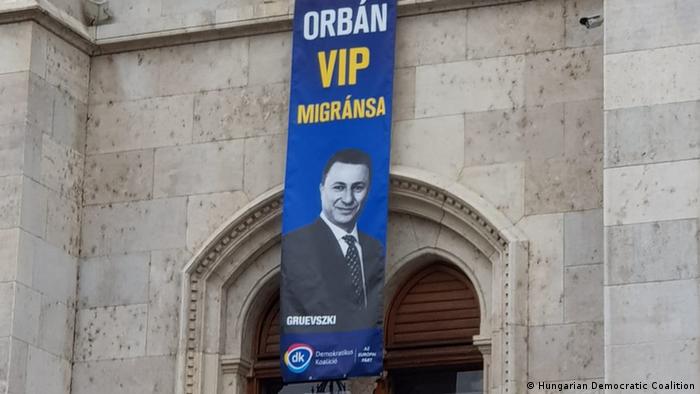 Transparent mit dem Bild von Nikola Gruevski