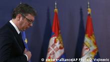 In this photo taken Tuesday, Nov. 20, 2018, Serbian President Aleksandar Vucic arrives at a press conference in Belgrade, Serbia. Serbia's president has blasted the European Union and the West for allegedly failing to prevent Kosovo from triggering a trade war as tensions soar between the wartime foes. Vucic's claims came Thursday, a day after Kosovo's government slapped a 100-percent import tax on all goods imported from Serbia and Bosnia. (AP Photo/Darko Vojinovic) |
