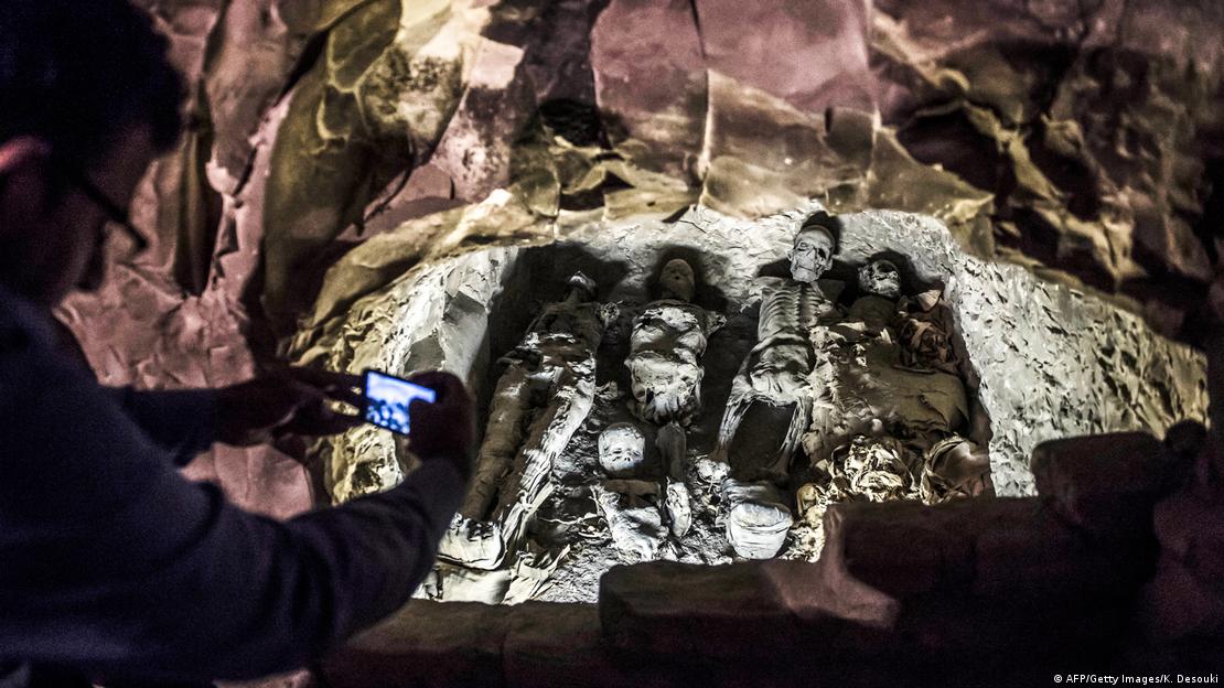 Mummies at the Al Assasif necropolis