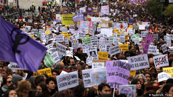 Protestas contra la violencia de género en Madrid.