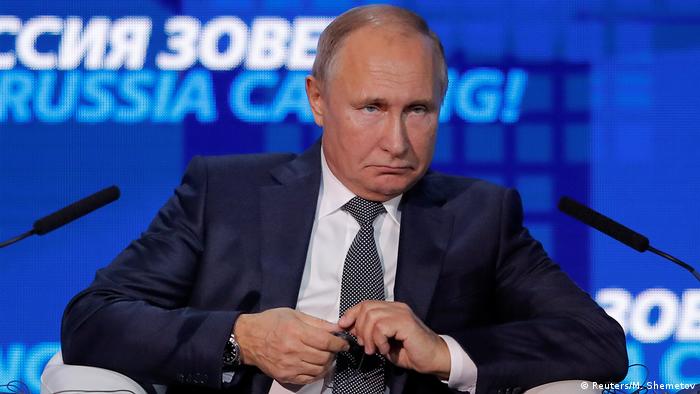 Kremlherrscher Wladimir Putin auf einer Konferenz der russischen Investmentbank VTB Capital Investment in Moskau (Foto: Reuters/M. Shemetov)