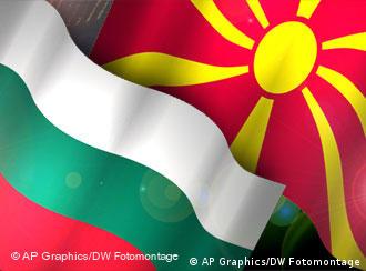 Symbolbild Mazedonien Bulgarien Fahnen Flaggen