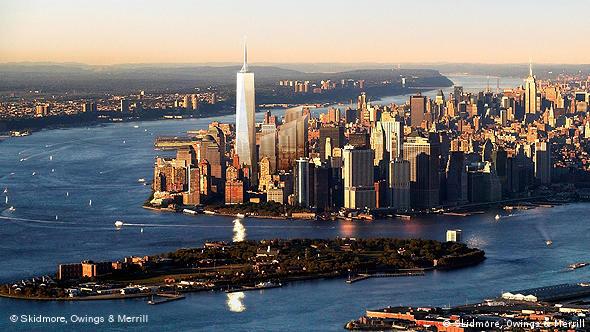 A computer-generated rendering released by the Lower Manhattan Development Corporation of the redesigned Freedom Tower