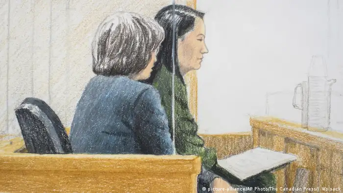Kanada Verhaftung Meng Wanzhou, Huawei | Skizze aus dem Gericht