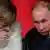 German Chancellor Angela Merkel speaks to Russian President Vladimir Putin