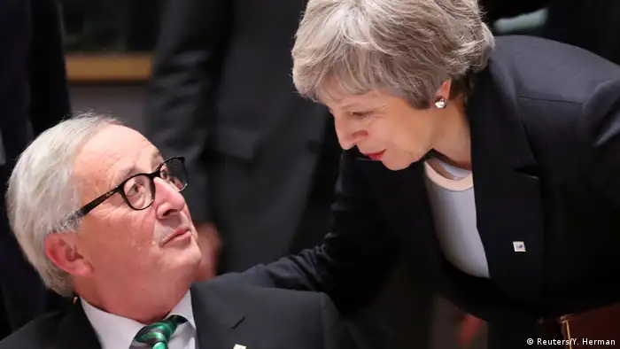 British Prime Minister Theresa May and European Commission President Jean-Claude Juncker
