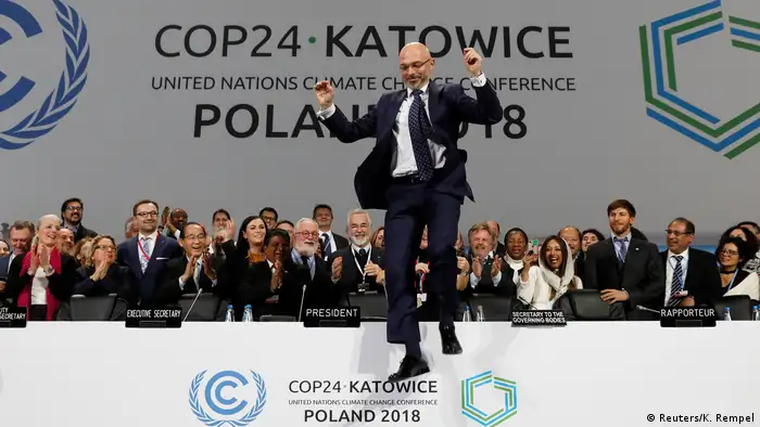 Polen, COP24-Präsident Michal Kurtyka während einer Abschlusssitzung der COP24-Klimakonferenz 2018 in Katowice