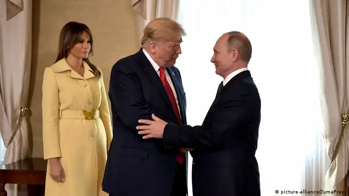 Trump während eines Treffens mit dem russischen Präsidenten Wladimir Putin im Juli in Helsinki