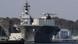 Japanese helicopter carrier Izumo sits in port Japanese helicopter carrier Izumo sits in port