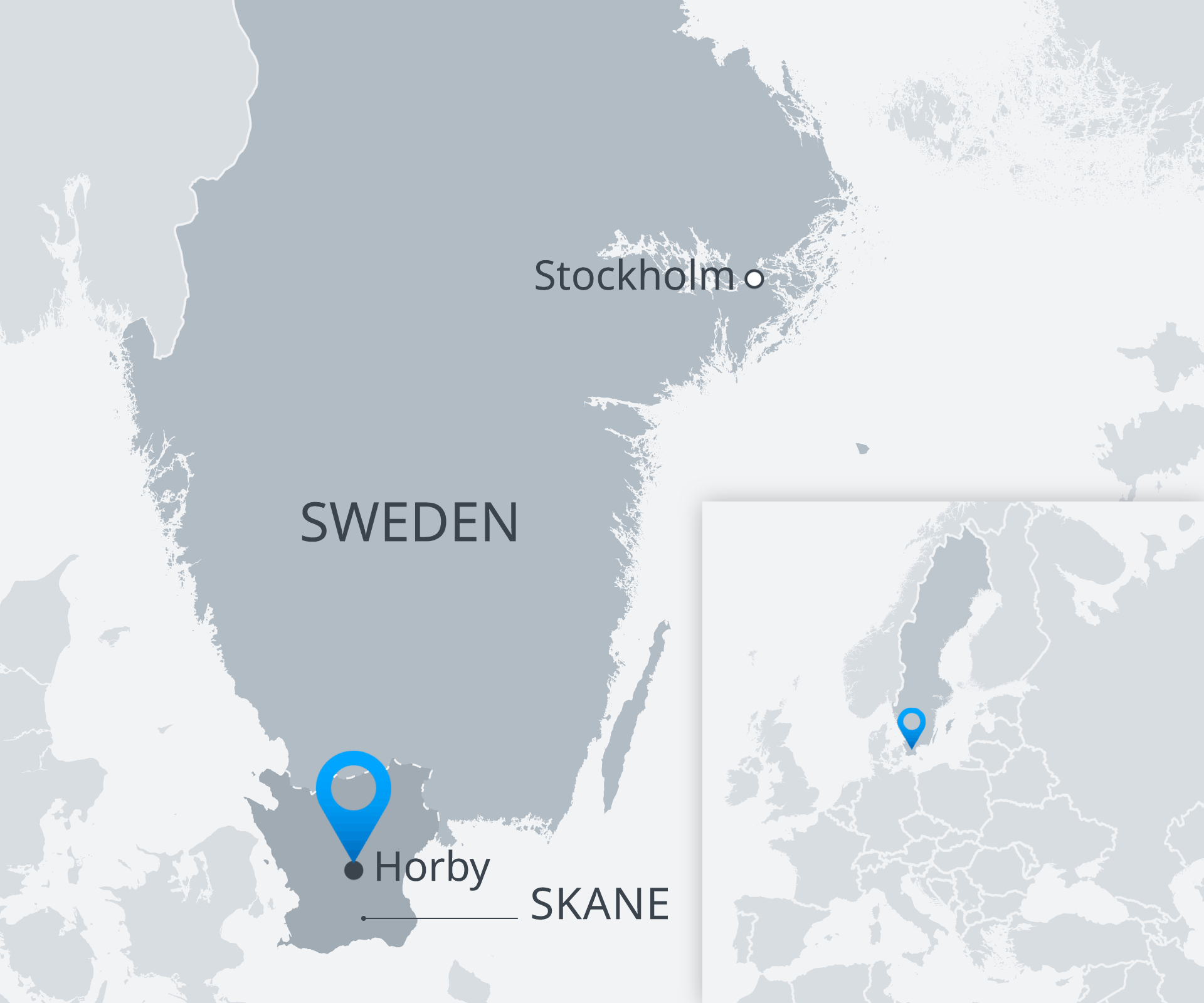 Karte Sweden Hörby Schonen EN