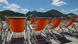 Deck chairs with alpine view on the Kanzelwand in Austria Deck chairs with alpine view on the Kanzelwand in Austria