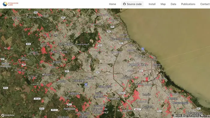 Informelle Siedlungen Südamerika Argentinien Buenos Aires (2018 DigitalGlobe, Inc.)