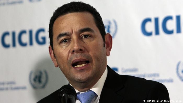 Guatemala Der gewählte Präsident Jimmy Morales (picture-alliance/EPA/E. Biba)