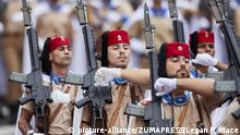October 12, 2018 - Madrid, Spain - Soldiers seen marching with their rifles during the Spanish National Day military parade in Madrid. The Spanish royal family attended the annual national day military parade held in the Capital city. Thousand of soldiers has taken part in the parade |